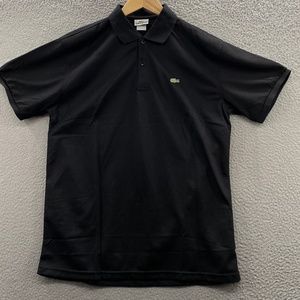 Lacoste Polo Shirt Mens Large 6 Black Crocodile Logo Lightweight